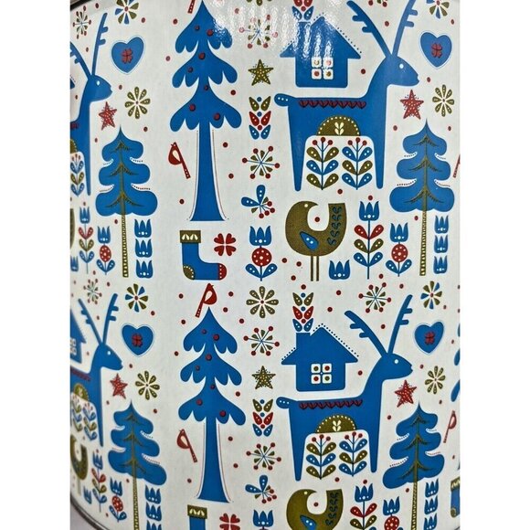 Trader Joe's Cookie Tin Empty Danish Butter Cookies Blue White Danish Christmas - Picture 11 of 15